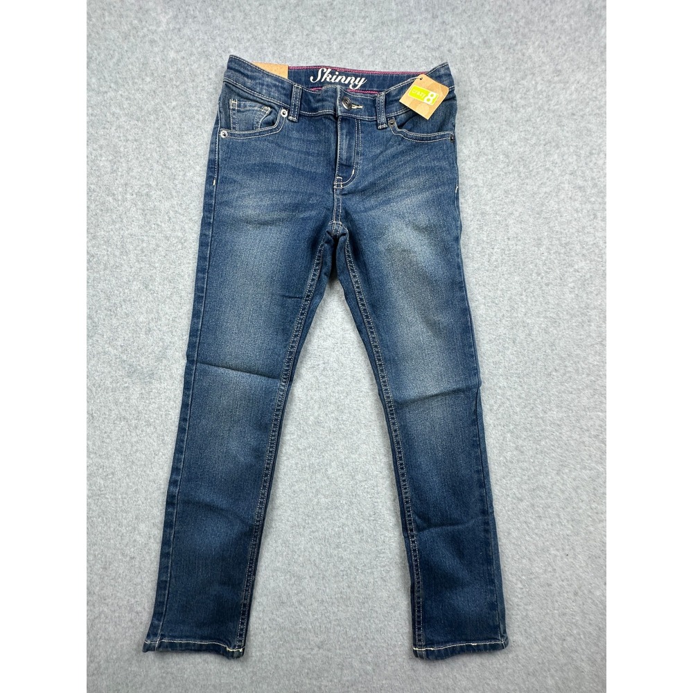 Crazy 8 Girls Skinny Fit Jeans Dark Wash Adjustable Waist Size 8 Regular NWT